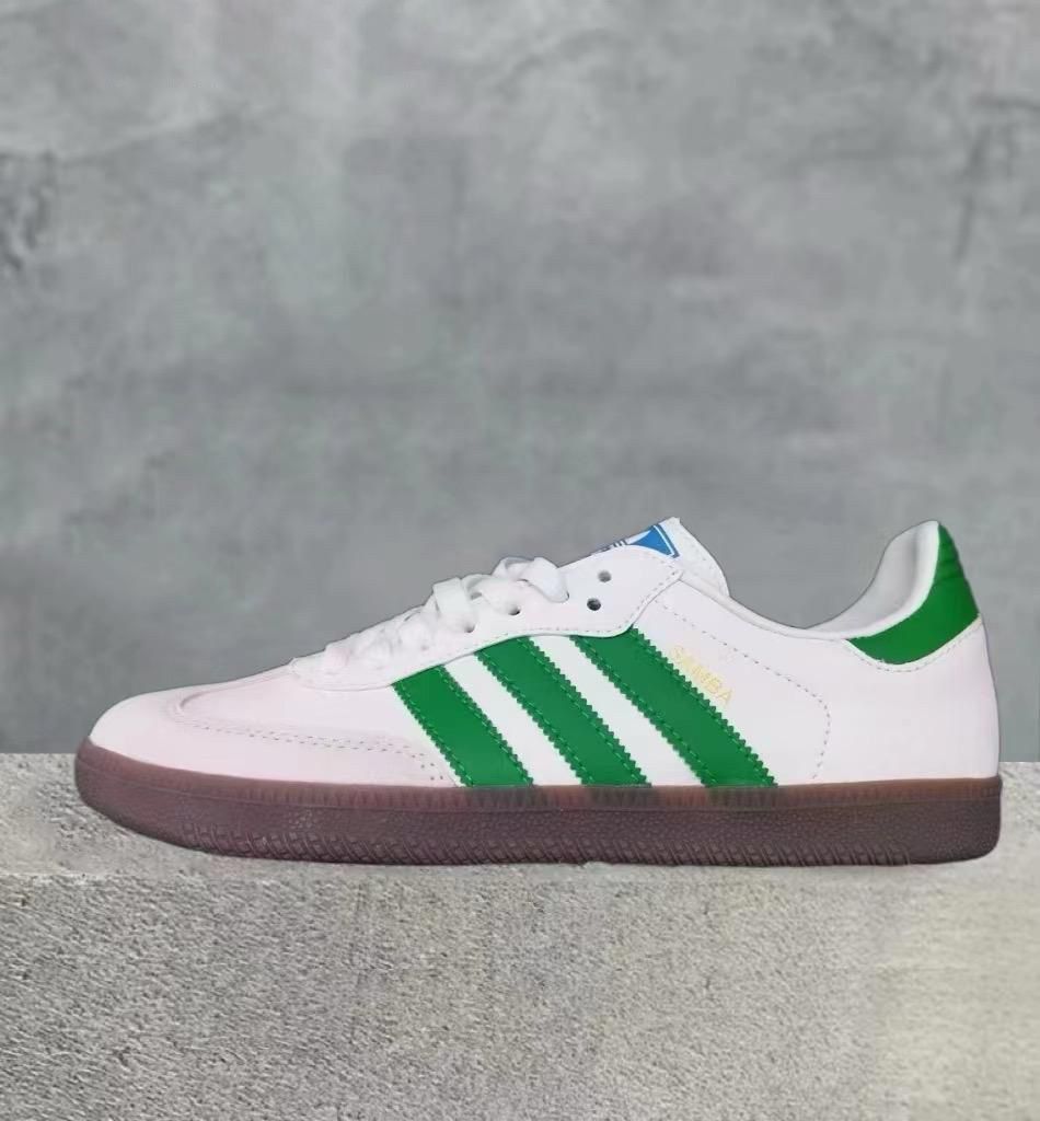 Adidas Samba OG Trainers For Women's White Green FLEXORA
