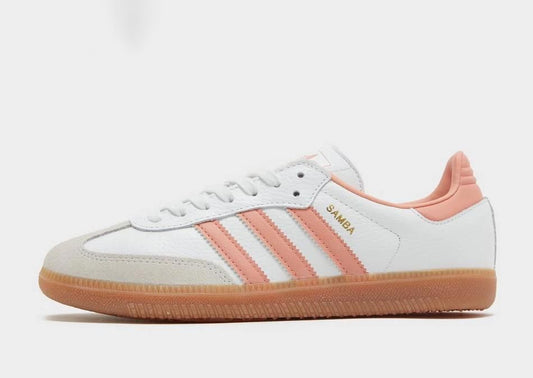 Adidas Samba OG White Wonder Clay Gum Trainers For Women's FLEXORA