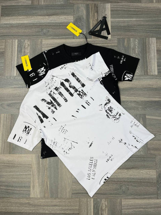 Amiri T-shirts Top Elegantly Design Logo T Shirt THE SNUG SPOT