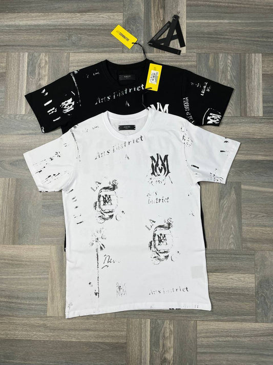 Amiri T-shirts Top Elegantly Design Logo T Shirt THE SNUG SPOT