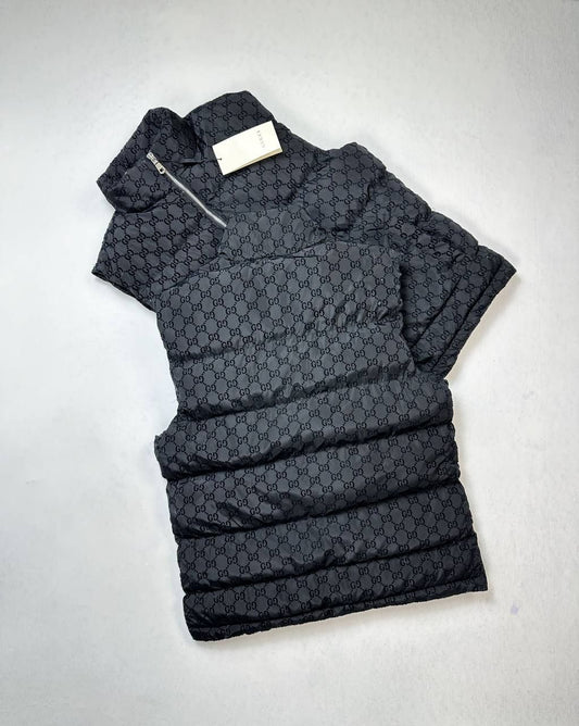 Gucci Black GG Down Vest Bodywarmer 

