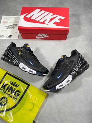 Nike Air Max Plus 3 black blue metallic silver men’s trainers side view