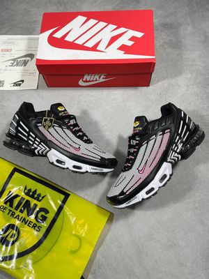 Nike Air Max Plus 3 black white chamois men’s trainers side view